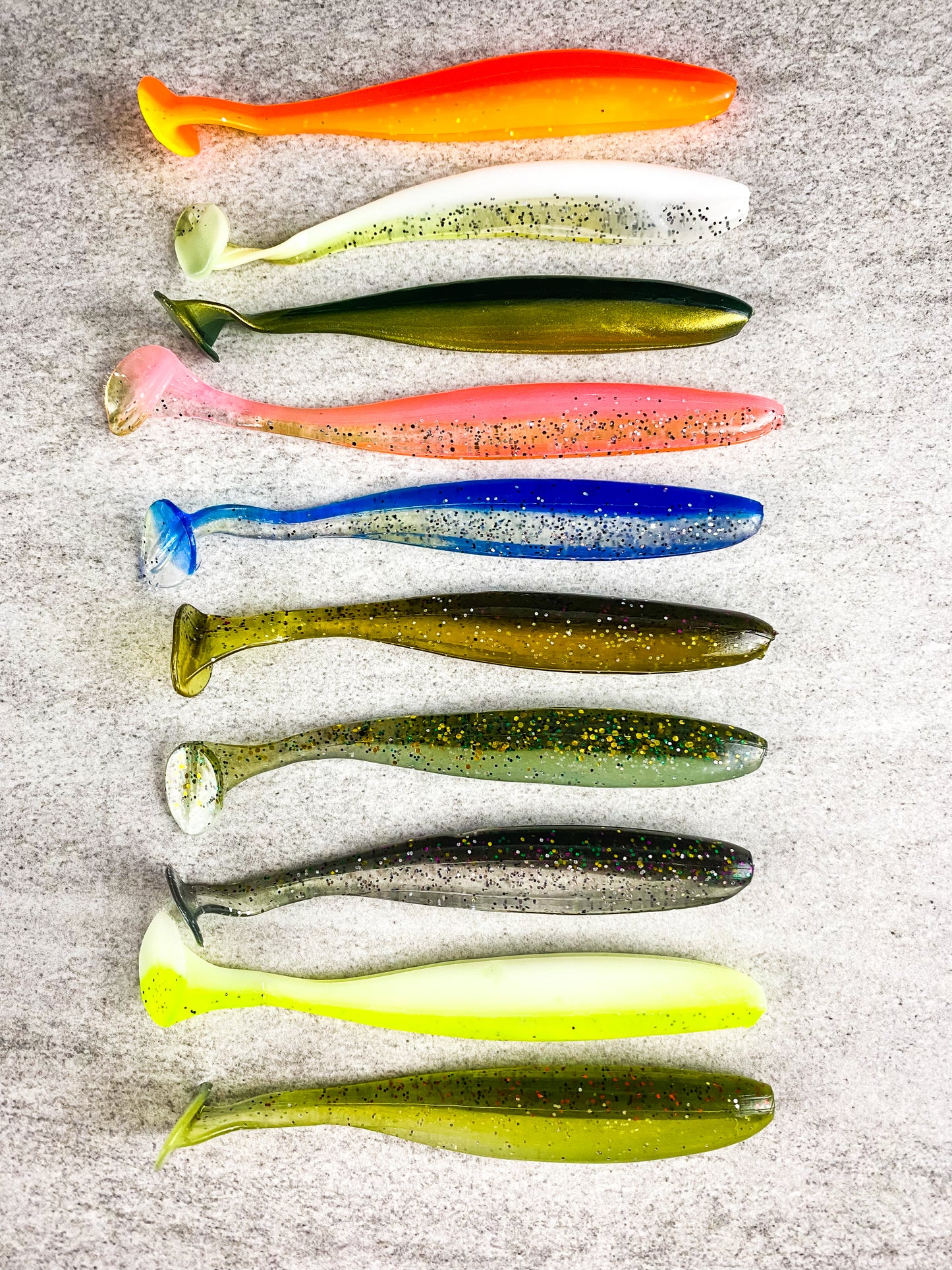 10 pcs Soft Swimbait Glitter Soft Body Fishing Lures 2.75in