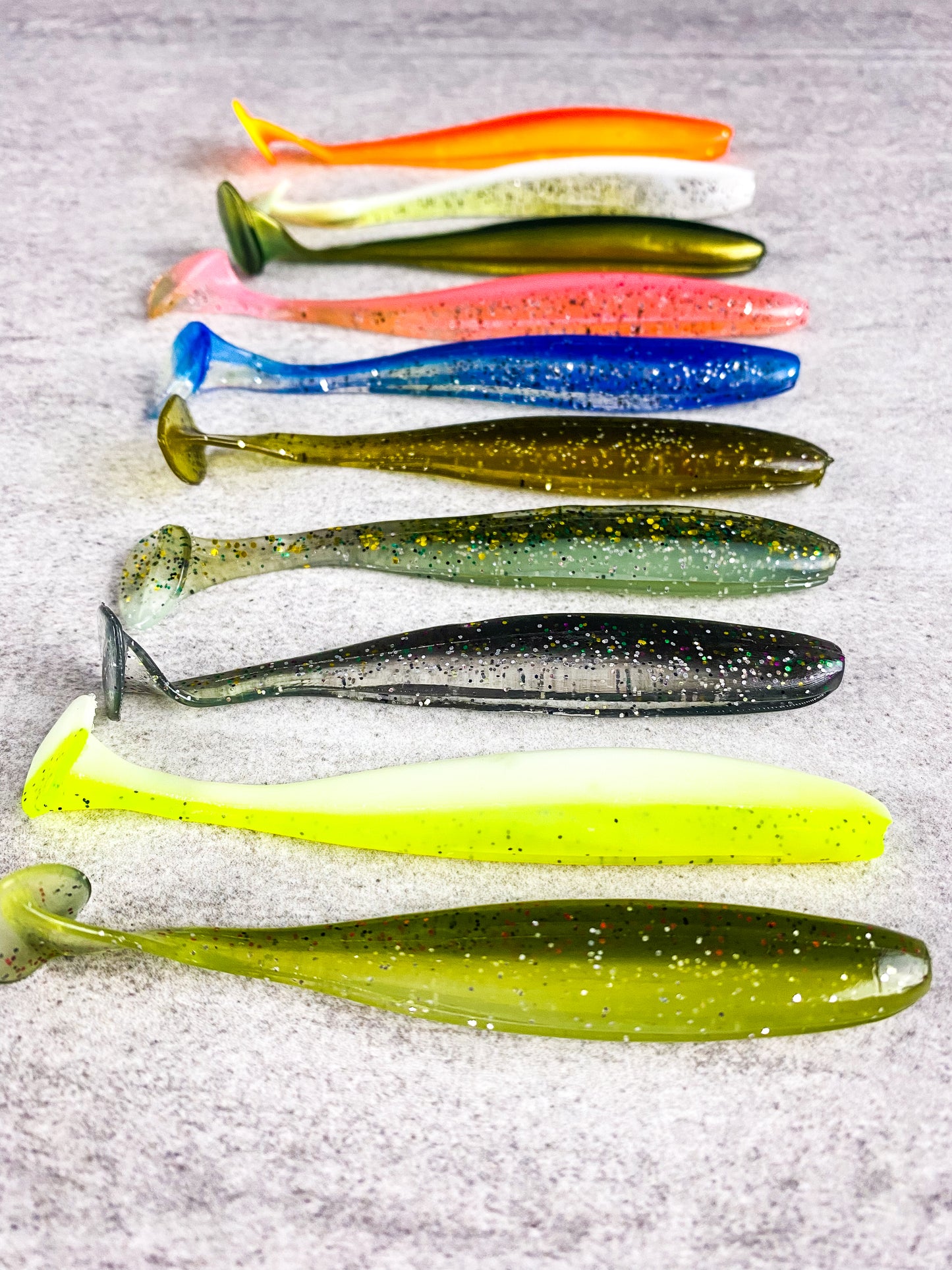 10 pcs Soft Swimbait Glitter Soft Body Fishing Lures 2.75in