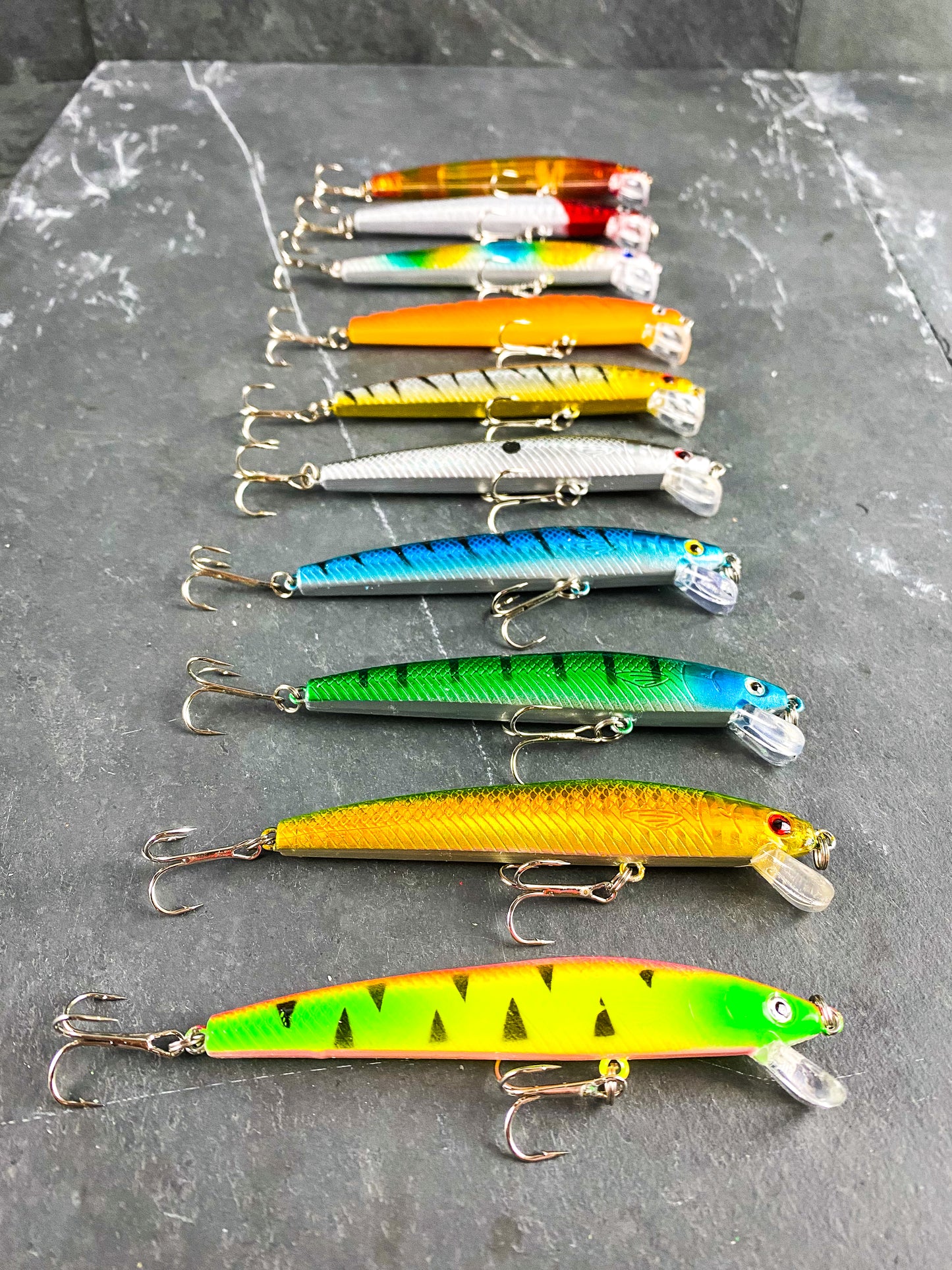 *NEW* Rattling Floating Lip Hard Crankbait Fishing Lure Set (10pcs)
