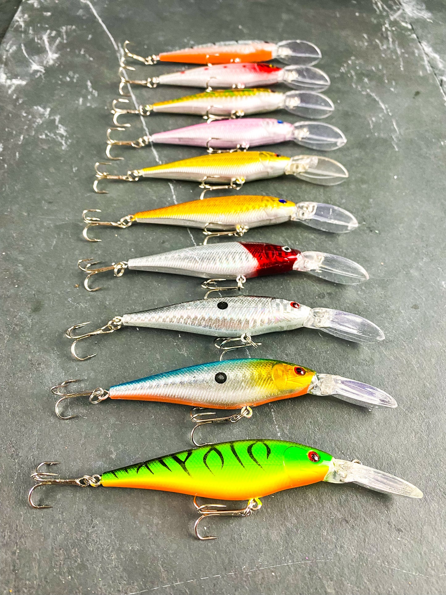 Rattling Large Lip Floating Hard Crankbait Fishing Lure Set (10pcs)