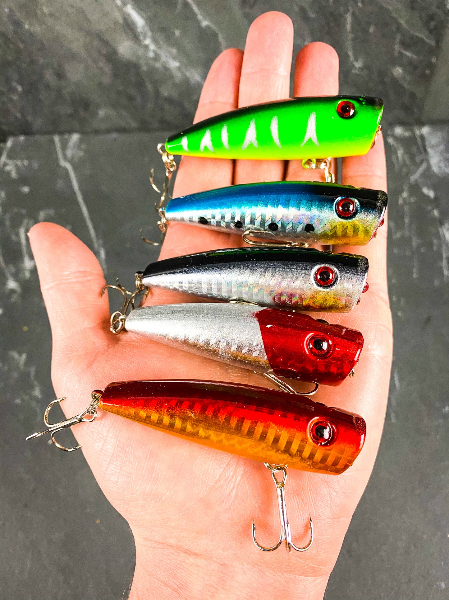 Topwater Popper Large Crankbait Floating Minnow Set (5)