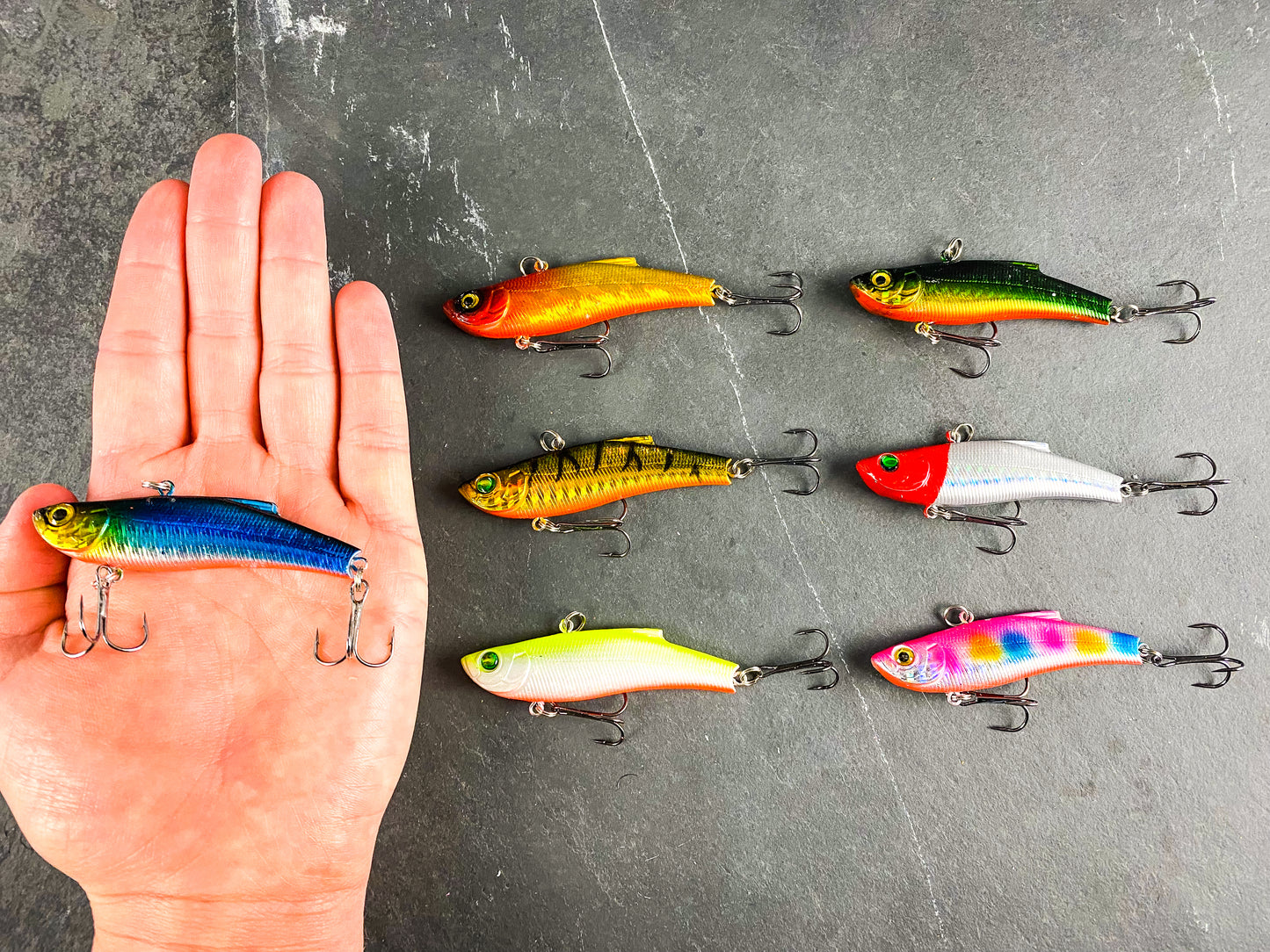 7 pcs Lipless Fin Diving Minnow Crankbait Fishing Lures