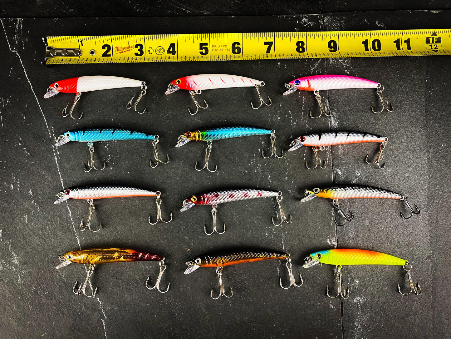 Skinny Long Hard Crankbait Sinking Minnow Set (12) - Outdoor Junction US