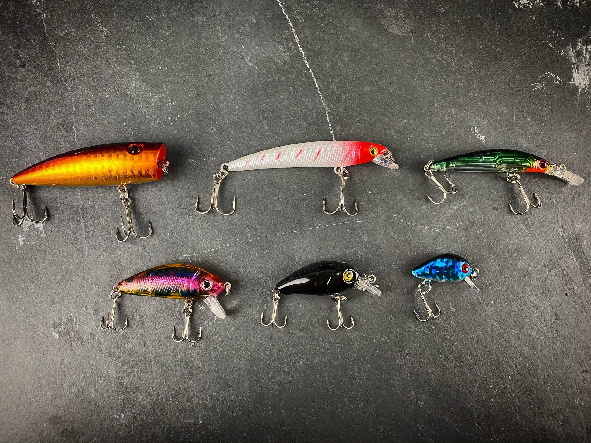 6 fishing lures Hard Crankbait Minnow Variety Set (6) – Outdoor Junction US