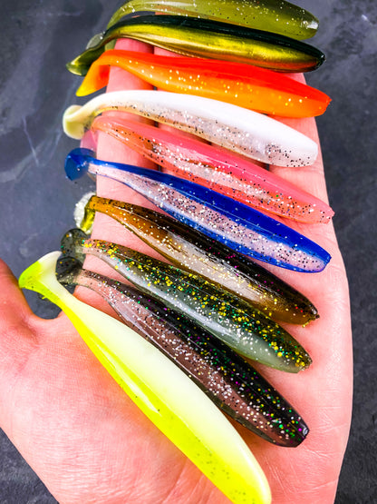 10 pcs Soft Swimbait Glitter Soft Body Fishing Lures 2.75in