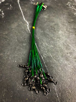 Load image into Gallery viewer, 20 pcs Green Steel Wire 30lb Swivel Fishing Leaders
