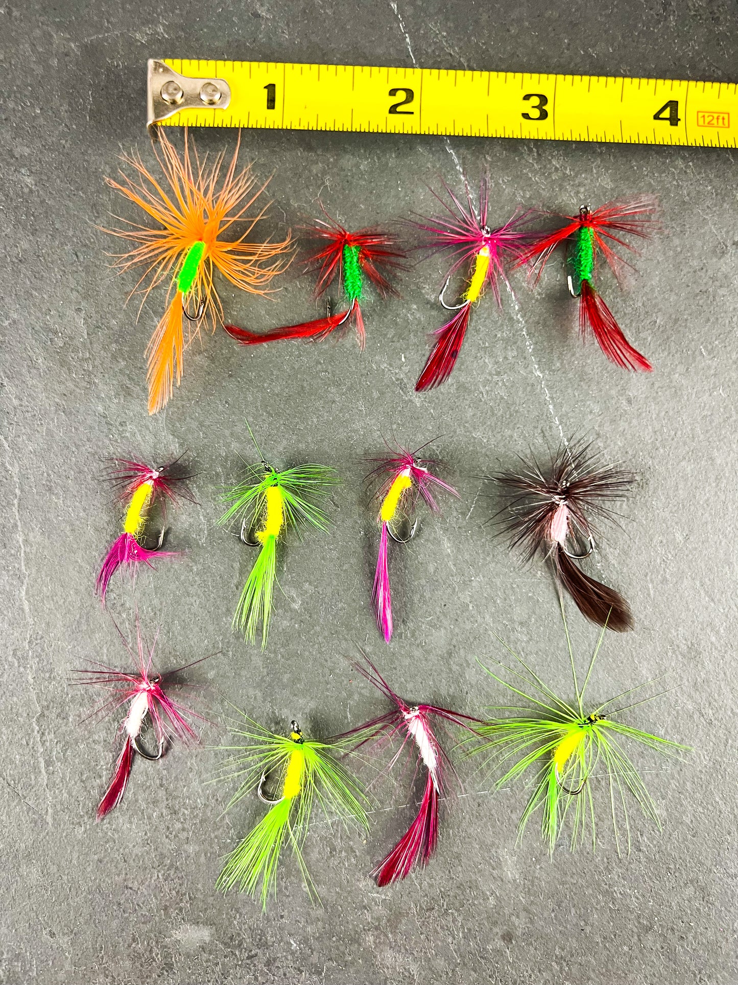 (12) Neon Trout Fly Fishing Flies Assortment